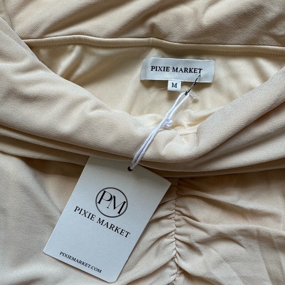 NWT Pixie Market RIVA RUCHED OFF-THE-SHOULDER TOP - Picture 10 of 12